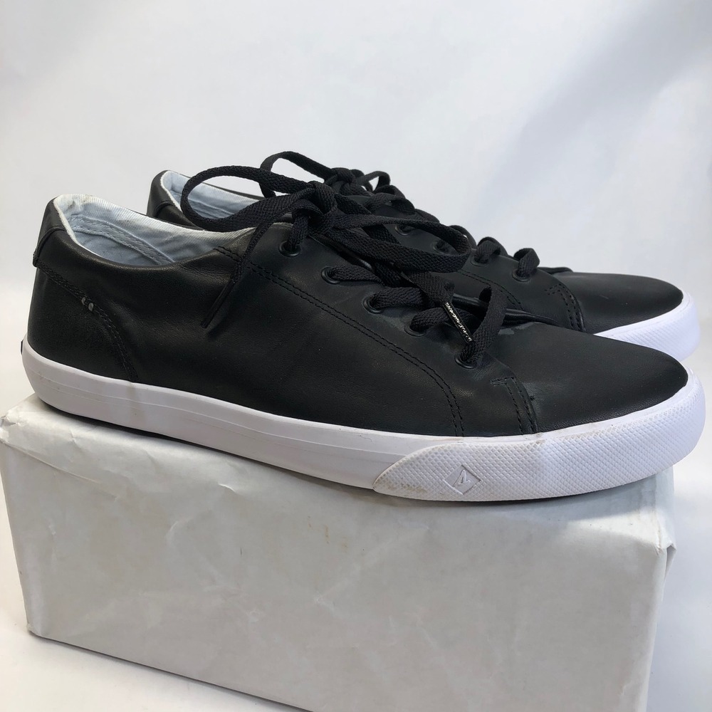 Sperry Top-Sider Striper II‎ Ltt Leather Sneakers Black Women's Size 6.5M